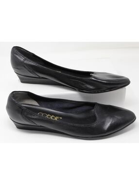 Vintage Cobbie Cuddlers Flats Black Leather Loafers Shoes Womens Size 8.5 B/2A